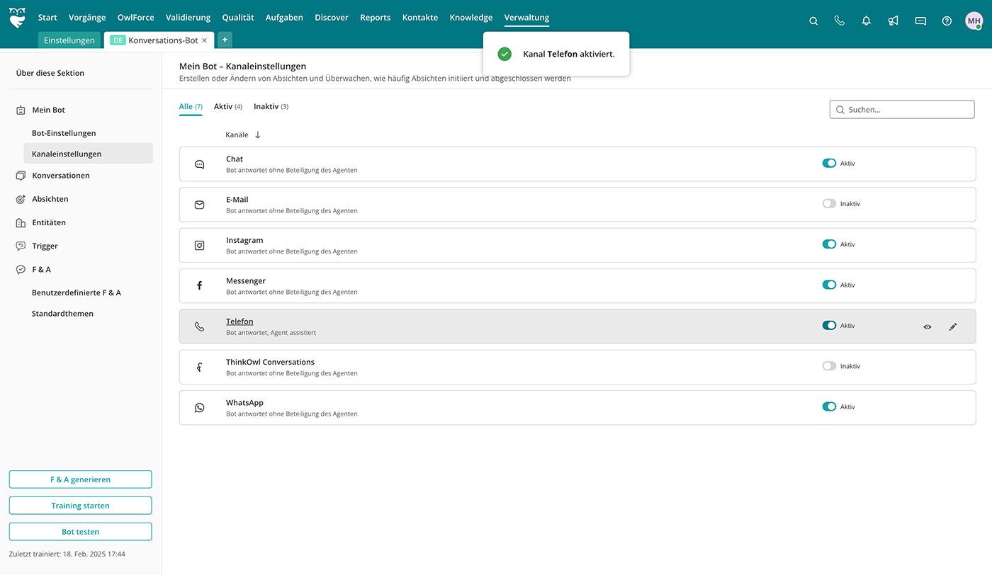Omnichannel Voicebot von ThinkOwl